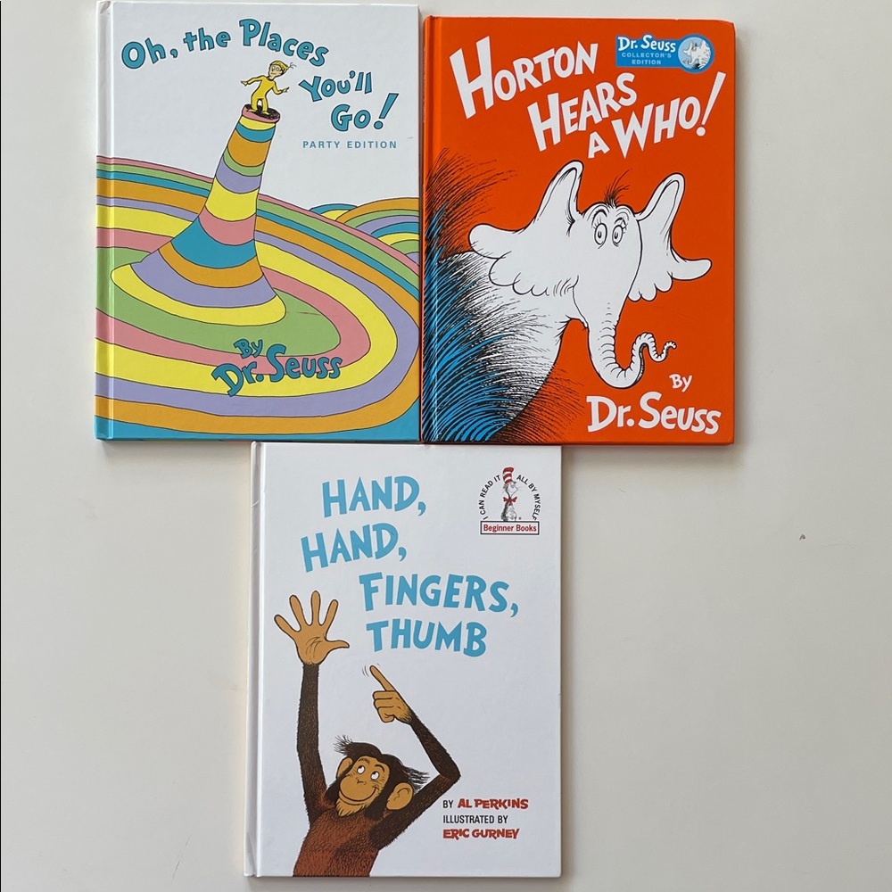 Dr. Seuss Yellow Book with Monkey Illustration